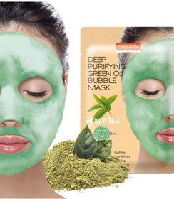 تصویر ماسک حبابی سبز با خاصیت پاک‌کنندگی عمیق - ۲۵ گرم برند purederm Deep Purifying Green Bubble Mask 25grams