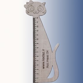 تصویر خط کش چوبی طرح گربه 