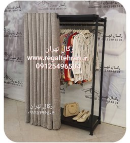 تصویر رگال لباس پرده دار مدل AP2 رنگ مشکی با طبقات MDF 