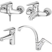 تصویر ست شیرآلات قهرمان مدل ایتالیایی کروم 