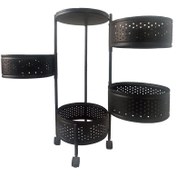 تصویر سبد سیب زمینی و پیاز ساین مدل گرد چهارطبقه جنس آهن روکش مبلمونسرا مدل 210602 