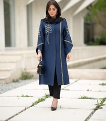 تصویر مانتو مجلسی زنانه بابوس مدل گلدوزی جنس کرپ سایز ۵۰ 