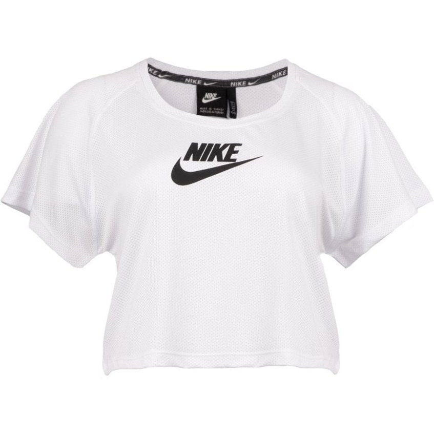 Black and white nike crop outlet top