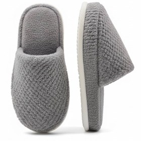 تصویر دمپایی حوله ای طوسی 