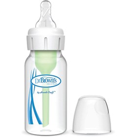 تصویر شیشه شیر طلقی دکتر براونز آپشن پلاس 120 میل شیشه شیر مدل طلقی باریک ظرفیت 120 میلی لیتر