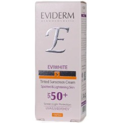 تصویر کرم ضد آفتاب رنگی اوی وایت EVIDERM SPF50 Eviderm Eviwhite Tinted Sunscreen Cream SPF50 40ml