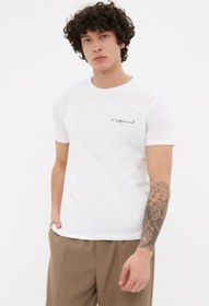 تصویر تیشرت آستین کوتاه مردانه سفید برند trendyol man TMNSS20TS0083 Beyaz Erkek Slim Fit Bisiklet Yaka Kısa Kollu Baskılı T-Shirt TMNSS20TS0083