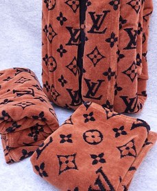 تصویر حوله ست فوق اعلا طرح ال وی (تن پوش + استخری + دستی)- مارک مهریس از سایز مدیوم تا پنج ایکس 