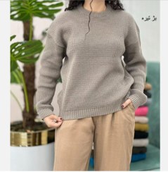 تصویر بلوز بافت پاییزی سایز ۴۶ طوسی 