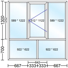 تصویر پنجره دوجداره upvc طرح 5 تک حالته 