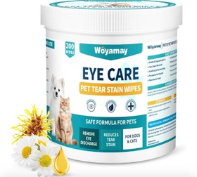 تصویر پدهای مرطوب چند منظوره پاک کننده چشم گربه و سگ امریکا Eye wipes for cats and dogs