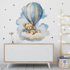 تصویر برچسب دیواری اتاق کودک تدی کوچولو کد W170 سایز ۸۰*۱۰۰ سانت 