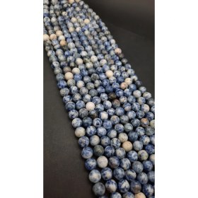 تصویر ریسه سنگ سودالیت سایز 8 کد8281 Sodalite stone thread, size 8, code 8281