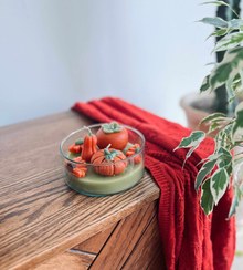 تصویر کاسه شمع خرمالو و کدو Autumn candles