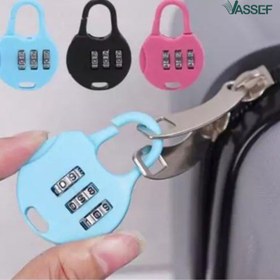 تصویر قفل زیپ و چمدان - مشکی 