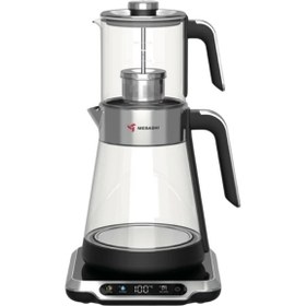 تصویر چای ساز مباشی مدل ME-TM305 ظرفیت ۱.۷ لیتر با کتری شیشه‌ای 