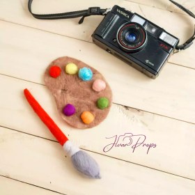 تصویر پالت و قلم مو کچه (نمدی) 