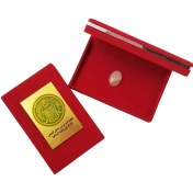 تصویر نگین انگشتر سنگ حرم امام علی به همراه هدیه مهر تربت امام حسین 