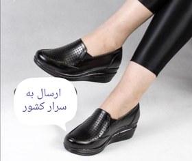 تصویر خرید آنلاین کفش مجلسی شیک لژدار زنانه طبی کد ۲۸۳ - مشکی / 37 
