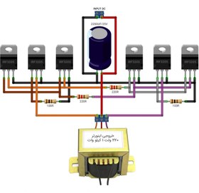 تصویر آموزش ساخت اینورتر 1000 وات واقعی (ساده ترین نوع اینورتر) 