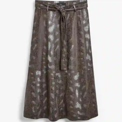 تصویر دامن بلند جیر کلوش پوست ماری قهوه ای نکست NEXT 