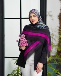 تصویر روسری نخی سیا اسکارف کد C24521 