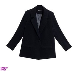 تصویر کت زنانه آدنا مدل کرپ مرویجت یقه انگلیسی آستر دار جیب دار رنگ آبی کاربنی سایز ۴۴ 