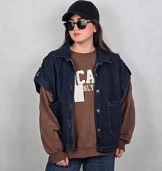 تصویر وست جین زنانه سرمه ای تیره 14014 - سرمه ای تیره 