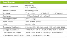 تصویر ضخامت سنج رنگ و پوشش و تستر رنگ شدگی خودرو مدل EC770 اصلی ( سنسور کره ای) ا EC770 Coating thickness gauge EC770 Coating thickness gauge
