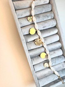 تصویر پابند زنانه وارداتی طرح PEARL GOLD رنگ طلایی 