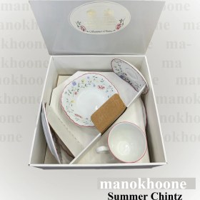 تصویر سرویس صبحانه خوری چینی 5 پارچه آنتیک با مهر سلطنتی انگلستان Summer Chintz by JHONSON BROTHERS 