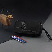 تصویر جامدادی طرح گربه کیوت لاین آرت Cute Cat line art 