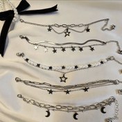 تصویر دستبند دو لاین استیل 