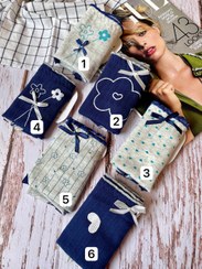 تصویر شورت زنانه نخی عروسکی سایز 2xl طرح گل سرمه ای - پک ۶ عددی 