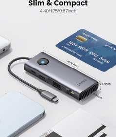 تصویر هاب USB-C هشت پورت اوریکو مدل PW11-8P 