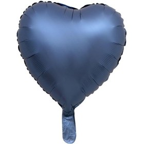 تصویر بادکنک فویلی مدل قلب کروم آبی Blue chrome heart model foil balloon