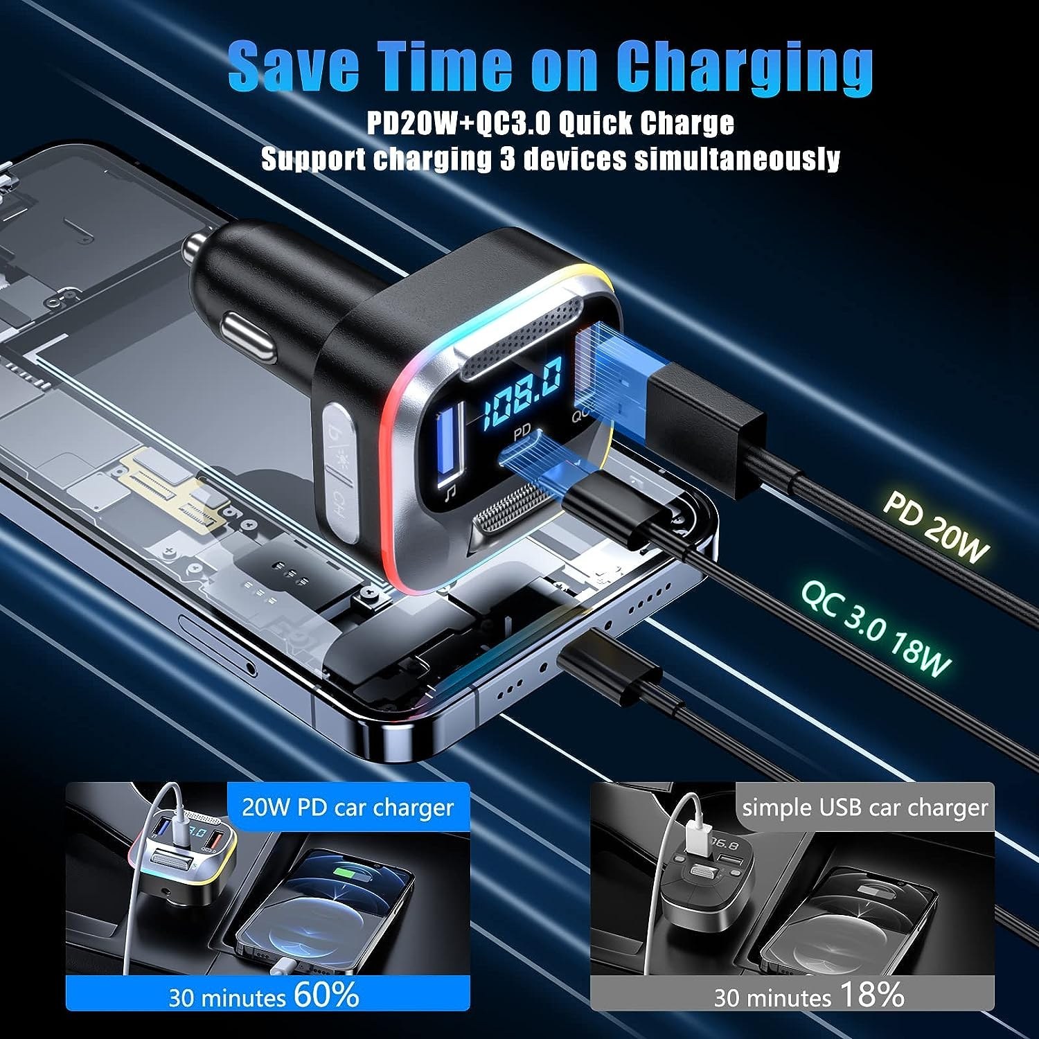 مشخصات فندکی همه کاره ماشین مدل LENCENT Car FM Transmitter - ارسال