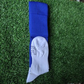 تصویر جوراب فوتبال مردانه کف نخی آبی ا Football socks Football socks