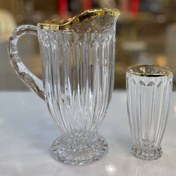 تصویر ست ۷ پارچه پارچ و لیوان جنوا لب طلایی 