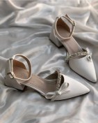 تصویر کفش مجلسی زنانه اصل ترکیه مدل جدید 2025 برند ALNASER MODA ( مد Alnaser ) به رنگ سفید 