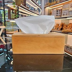 تصویر جای دستمال کاغذی چوبی ساده 