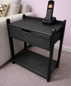 تصویر میز تلفن مـَه چوب - مشکی مات 