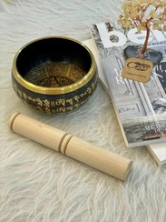 تصویر کاسه تبتی مشکی 12 سانت 