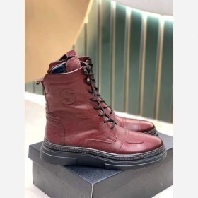 تصویر نیم بوت تمام چرم شمس مدل سوبارو3 - زرشکی / 44 Natural leather boots