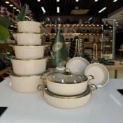 تصویر سرویس قابلمه اویز مدل Elsa ۱۶ پارچه گرانیتی 