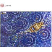 تصویر کاغذ کادو گلاسه طرح ونگوگ برگ تحریر 