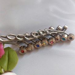 تصویر گیره روسری استیل نگین دار 