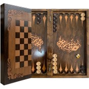 تصویر تخته نرد و شطرنج چوب روس و راش سایز۵۰ سانت Backgammon chess