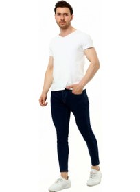 تصویر جین مردانه فیت تنگ با برش ایتالیایی و پاچه باریک مدل C344 برند cedy denim Men's Skinny Fit Italian Cut Slim Leg Jeans C344