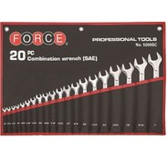 تصویر ست آچار یکسر تخت یکسر رینگ فورس اینچی 20 عددی مدل 5209SC 